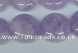 CNA437 15.5 inches 22mm flat round natural lavender amethyst beads