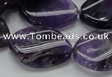 CNA44 15.5 inches 22*30mm twisted teardrop grade A natural amethyst beads