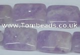 CNA442 15.5 inches 18*25mm rectangle natural lavender amethyst beads