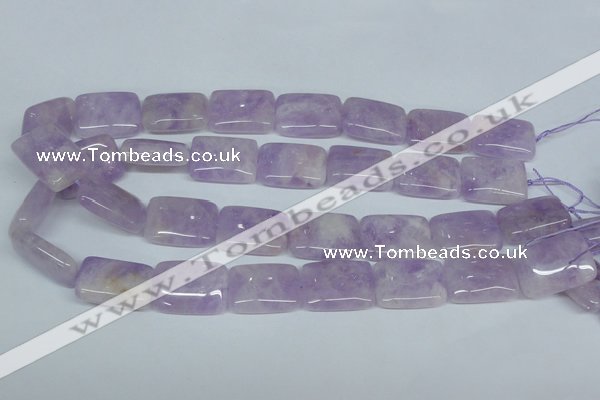 CNA442 15.5 inches 18*25mm rectangle natural lavender amethyst beads