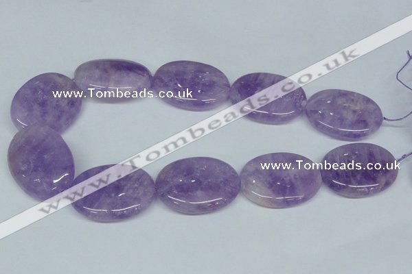 CNA452 15.5 inches 30*40mm oval natural lavender amethyst beads