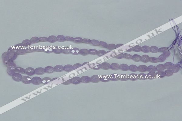 CNA453 15.5 inches 8*12mm faceted oval natural lavender amethyst beads