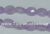 CNA454 15.5 inches 10*12mm faceted oval natural lavender amethyst beads