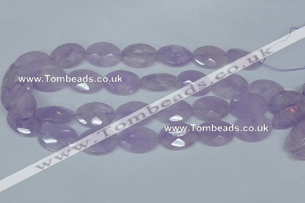 CNA458 15.5 inches 18*25mm faceted oval natural lavender amethyst beads