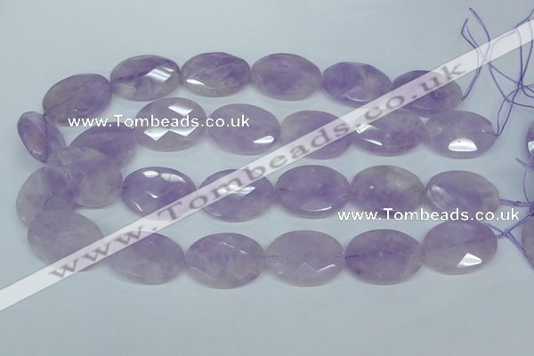 CNA459 15.5 inches 22*30mm faceted oval natural lavender amethyst beads