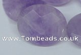 CNA460 15.5 inches 25*30mm faceted oval natural lavender amethyst beads