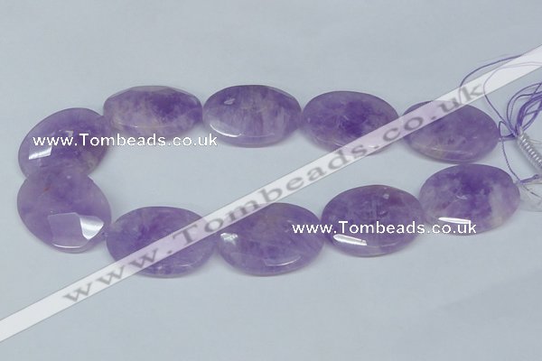 CNA461 15.5 inches 30*40mm faceted oval natural lavender amethyst beads