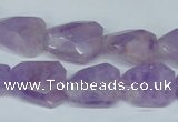 CNA462 15*20mm faceted & twisted rectangle natural lavender amethyst beads