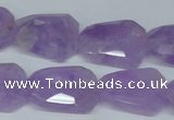 CNA463 18*25mm faceted & twisted rectangle natural lavender amethyst beads