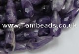 CNA47 15.5 inches 8*20mm faceted teadrop grade AB natural amethyst beads