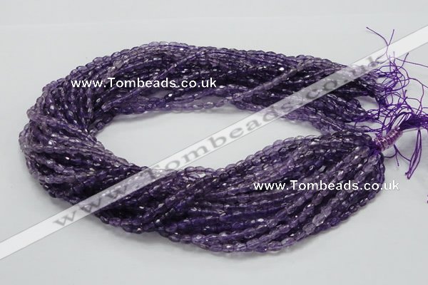 CNA49 15.5 inches 4*6mm faceted rice grade A natural amethyst beads