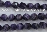 CNA502 15 inches 8mm faceted nuggets amethyst gemstone beads