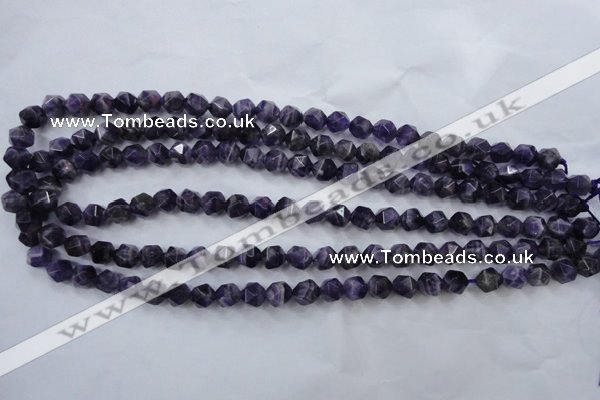 CNA502 15 inches 8mm faceted nuggets amethyst gemstone beads