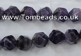 CNA503 15 inches 10mm faceted nuggets amethyst gemstone beads