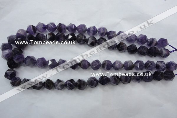 CNA503 15 inches 10mm faceted nuggets amethyst gemstone beads