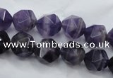 CNA504 15 inches 12mm faceted nuggets amethyst gemstone beads