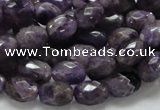 CNA51 15.5 inches 8*11mm faceted rice grade AB+ natural amethyst beads