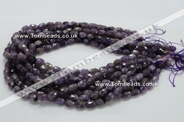 CNA51 15.5 inches 8*11mm faceted rice grade AB+ natural amethyst beads