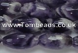 CNA53 15.5 inches 12*22mm faceted rice grade AB natural amethyst beads