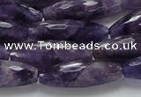 CNA54 15.5 inches 10*30mm faceted rice grade AB+ natural amethyst beads