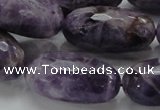 CNA55 15.5 inches 15*30mm faceted rice grade AB natural amethyst beads