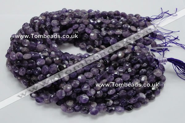 CNA57 15.5 inches 10mm faceted coin grade A natural amethyst beads