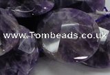 CNA58 15.5 inches 30mm faceted coin grade AB+ natural amethyst beads