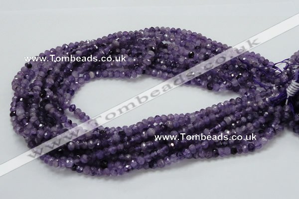 CNA60 15.5 inches 4*6mm faceted rondelle grade AB+ natural amethyst beads