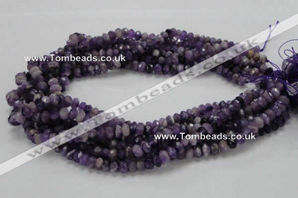 CNA61 15.5 inches 6*8mm faceted rondelle grade AB+ natural amethyst beads