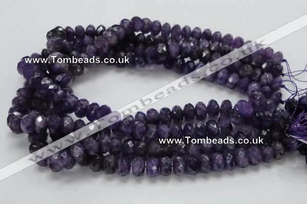 CNA63 15.5 inches 7*12mm faceted rondelle grade A natural amethyst beads