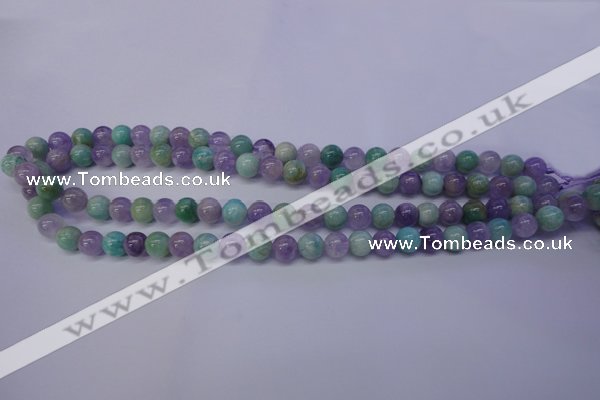 CNA652 15 inches 8mm round lavender amethyst & amazonite beads