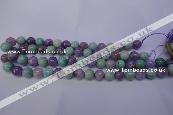 CNA654 15 inches 12mm round lavender amethyst & amazonite beads