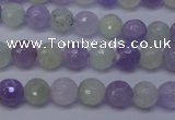 CNA662 15 inches 8mm faceted round lavender amethyst & prehnite beads