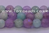 CNA681 15.5 inches 6mm faceted round lavender amethyst & amazonite beads