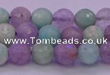 CNA682 15.5 inches 8mm faceted round lavender amethyst & amazonite beads