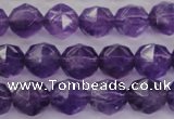 CNA69 15.5 inches 8mm faceted round natural amethyst beads