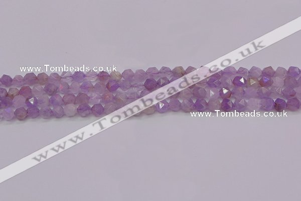 CNA691 15.5 inches 6mm faceted nuggets lavender amethyst beads