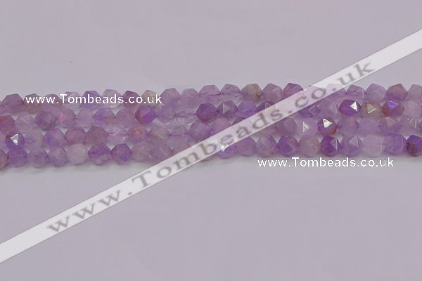 CNA692 15.5 inches 8mm faceted nuggets lavender amethyst beads