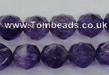 CNA70 15.5 inches 10mm faceted round natural amethyst beads