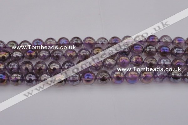 CNA704 15.5 inches 12mm round AB-color amethyst gemstone beads