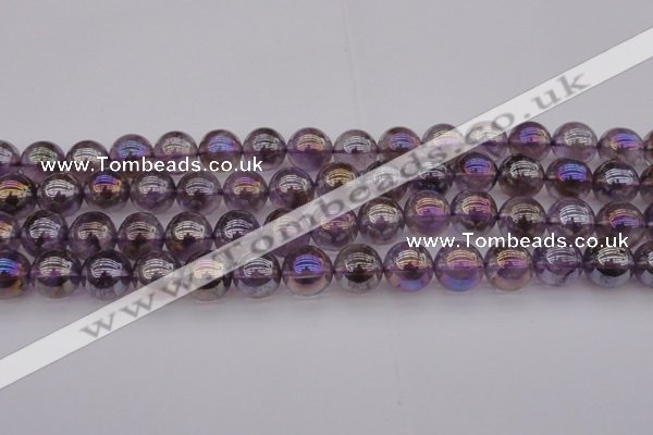 CNA704 15.5 inches 12mm round AB-color amethyst gemstone beads