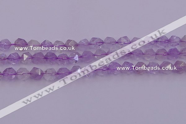 CNA733 15.5 inches 12mm faceted nuggets light lavender amethyst beads