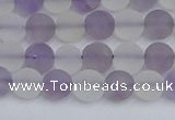 CNA736 15.5 inches 6mm round matte amethyst & white crystal beads