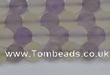 CNA741 15.5 inches 6mm round matte amethyst & citrine beads