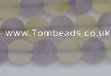 CNA742 15.5 inches 8mm round matte amethyst & citrine beads