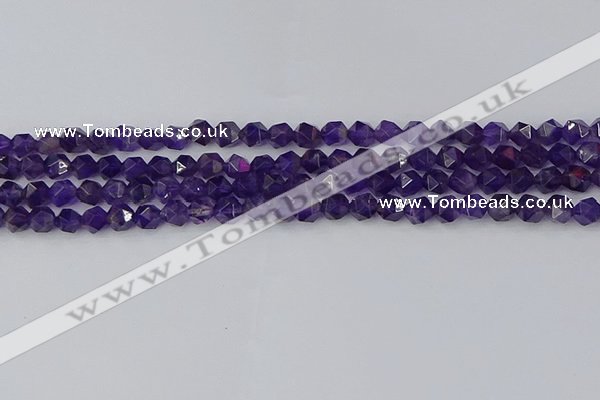 CNA757 15.5 inches 6mm faceted nuggets amethyst beads wholesale