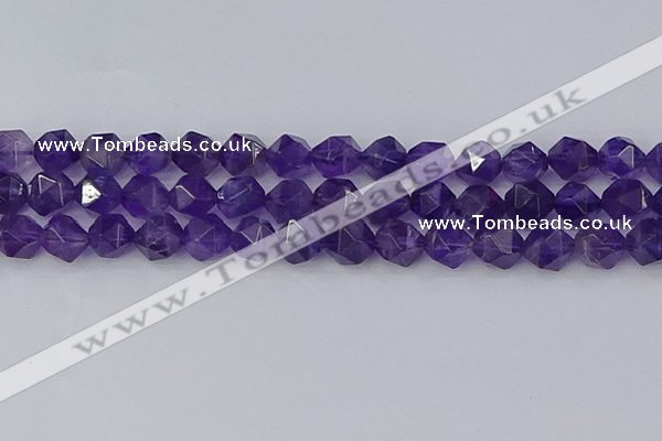CNA760 15.5 inches 12mm faceted nuggets amethyst beads wholesale