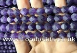 CNA768 15.5 inches 10mm faceted nuggets matte amethyst beads