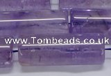 CNA817 15.5 inches 15*40mm tube natural light amethyst beads