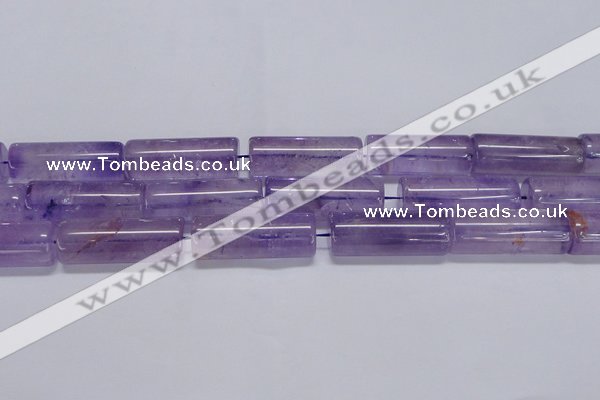 CNA817 15.5 inches 15*40mm tube natural light amethyst beads